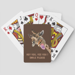 Cartes de jeu amusantes Joyeuse Giraffe - Texte pe
