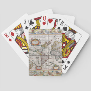 Cartes de jeu antiques de carte du monde
