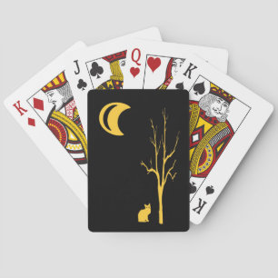 Cartes de jeu Arbre, Chat et Lune