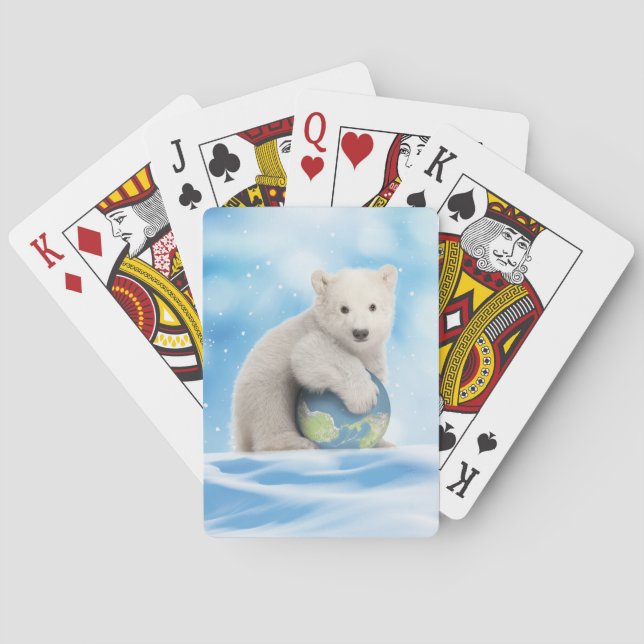 Cartes de jeu arctiques du monde d'ours blanc (dos)