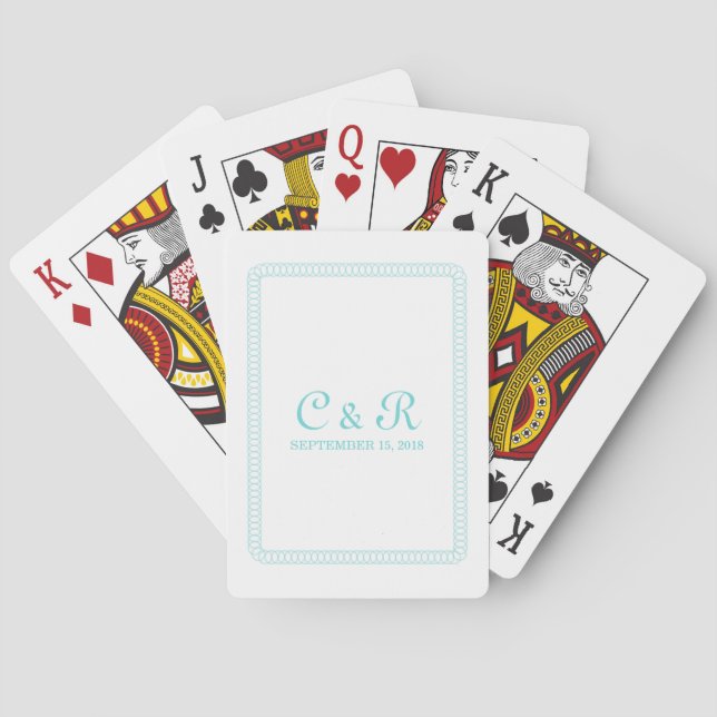 Cartes de jeu arrondies Aqua Encerclées (dos)