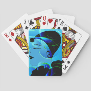 Cartes de jeu Art Déco Bleu