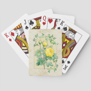 Cartes de jeu Art Déco Roses Jaunes