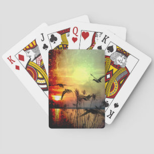 Cartes de jeu assez pittoresques de paysage de lac