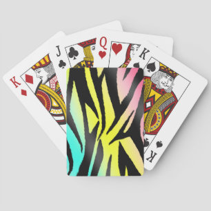 Cartes de jeu au néon d'impression de zèbre