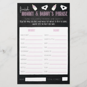 Cartes de jeu Baby shower Couple
