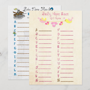Cartes de jeu Baby shower course