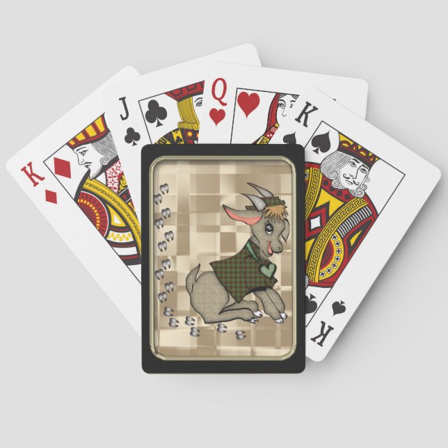 Cartes de jeu Bicycle® à cadre noir chèvre mignonn (dos)