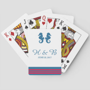 Cartes de jeu bleu rouge marine