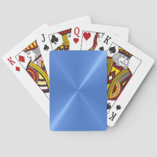 Cartes de jeu bleues balayées en métal