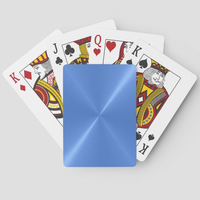 Cartes de jeu bleues balayées en métal (dos)