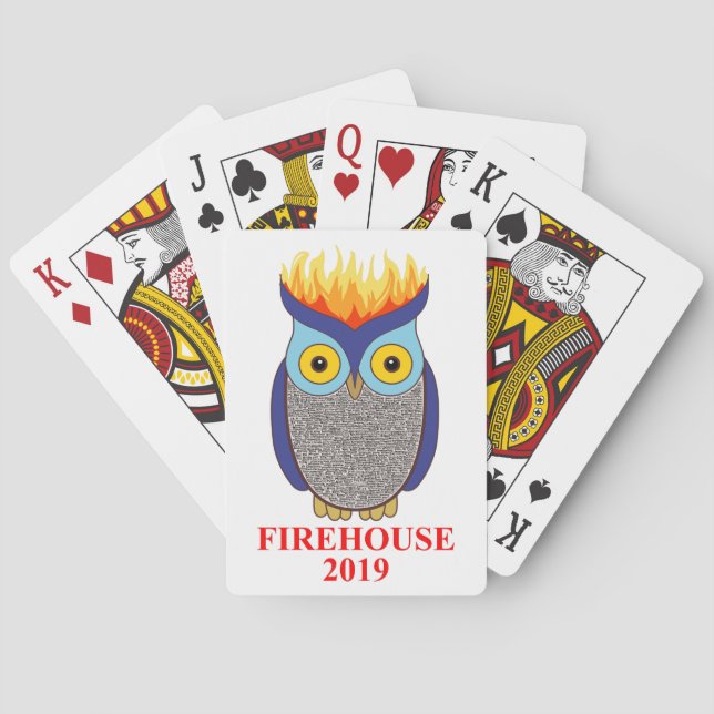 Cartes de jeu bleues de hibou de FH (dos)