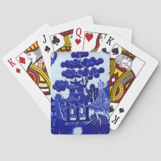 Cartes de jeu bleues de saule