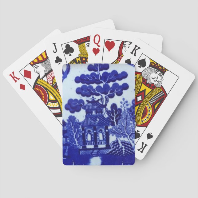 Cartes de jeu bleues de saule (dos)