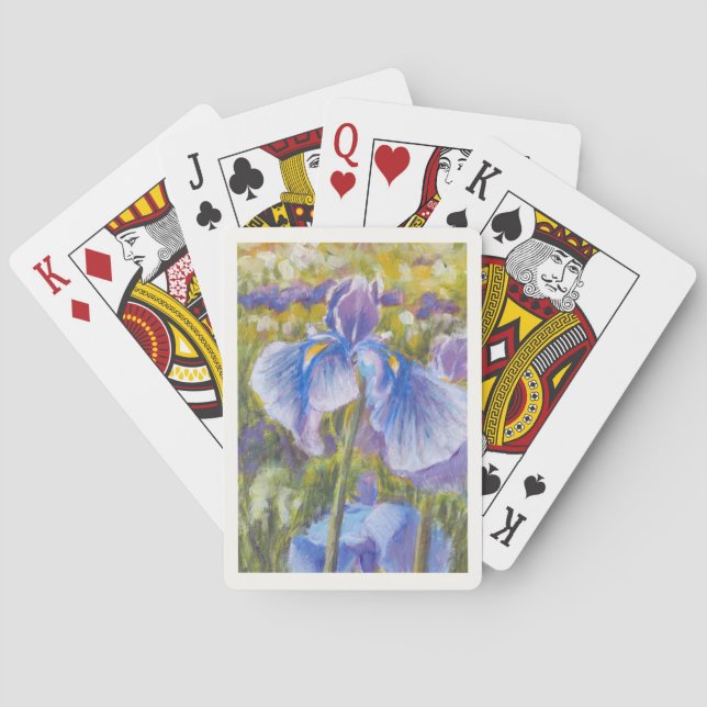 Cartes de jeu bleues d'iris (dos)