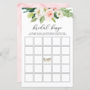 Cartes de jeu Blush Floral Fête des mariées