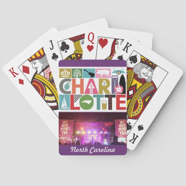 Cartes de jeu Charlotte North Carolina (dos)
