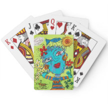 Cartes de Jeu Classique avec Art "Flower Child"
