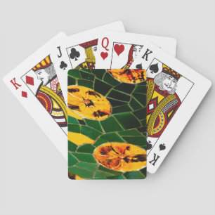Cartes de jeu classique en mosaïque verte et jaune