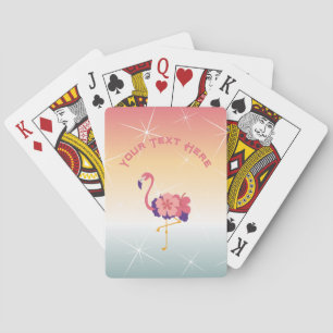 Cartes de jeu classique Flamant rose Coucher de so