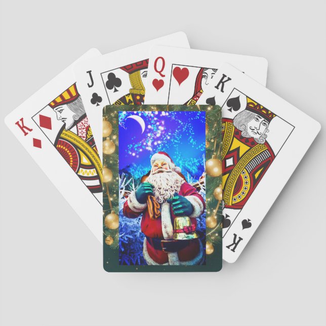 Cartes de Jeu Classique Rouge Noël Père Noël (dos)