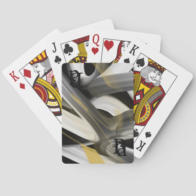 Cartes de Jeu Classique Tendance Art Abstrait Noir (dos)
