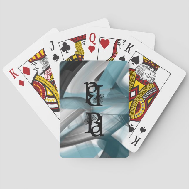 Cartes de Jeu Classique Tendance Océan Bleu Abstra (dos)