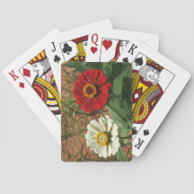 Cartes de Jeu Classique Zinnia Blanche et Zinnia R