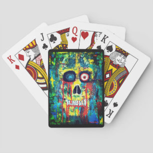Cartes de jeu classiques avec crâne d'art