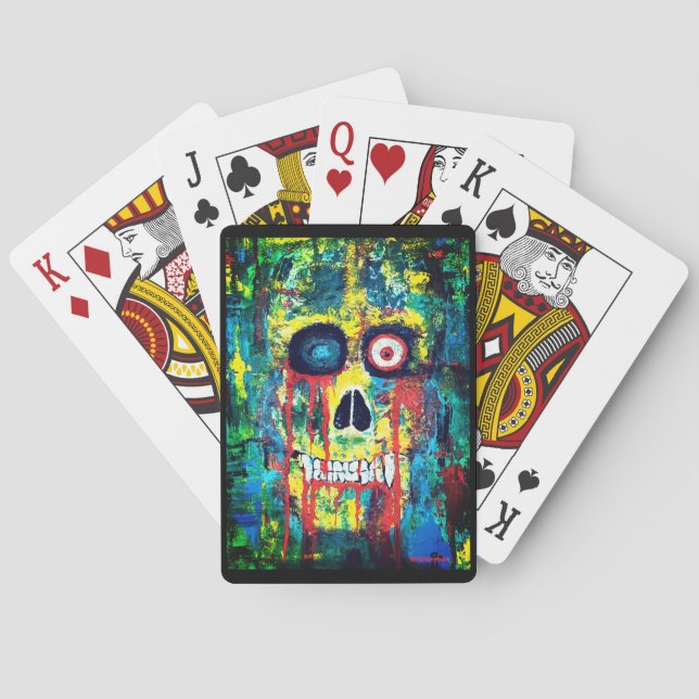 Cartes de jeu classiques avec crâne d'art (dos)