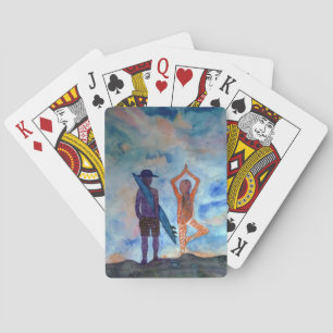 Cartes de jeu classiques d'art d'été de yoga de