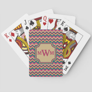 Cartes de jeu classiques de zigzag tropical