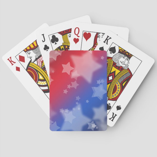 Cartes de jeu classiques d'étoiles patriotiques (dos)
