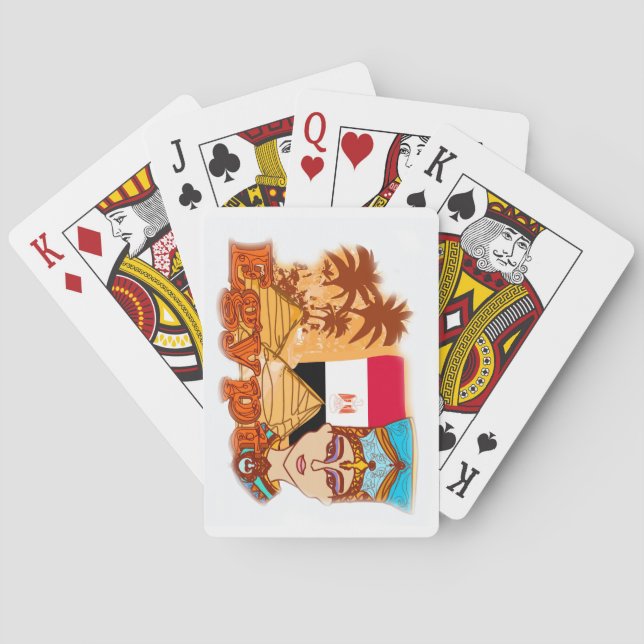 Cartes de jeu classiques égyptiennes de reine (dos)