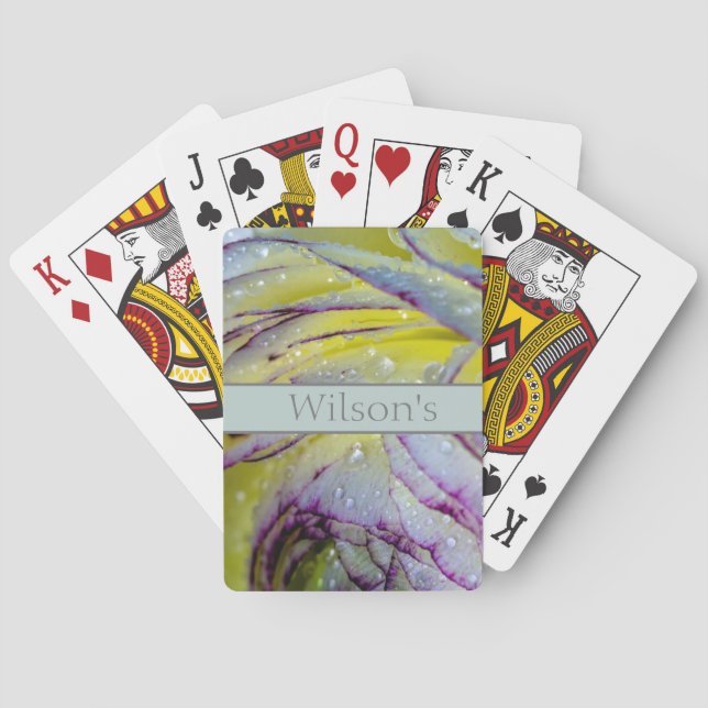 Cartes de jeu classiques rose et pluie (dos)