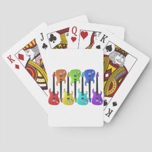 Cartes de jeu colorées de guitares électriques