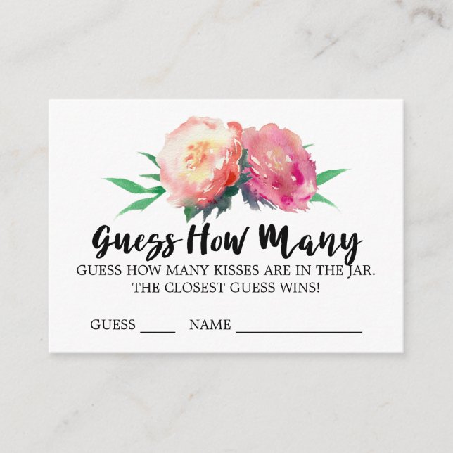 Cartes de jeu Combien de baisers Fleur rustique (Devant)