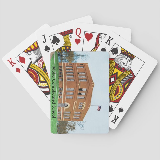 Cartes de jeu consolidées par alpha d'école (dos)