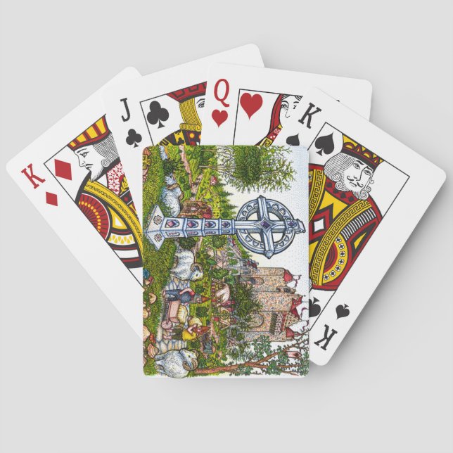 Cartes de jeu croisées de château (dos)