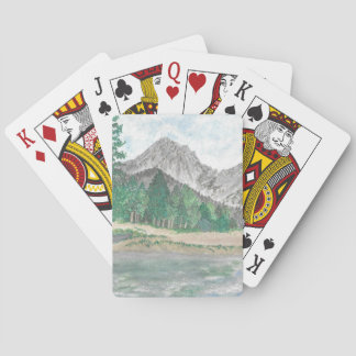 Cartes de jeu d'aquarelle de montagne