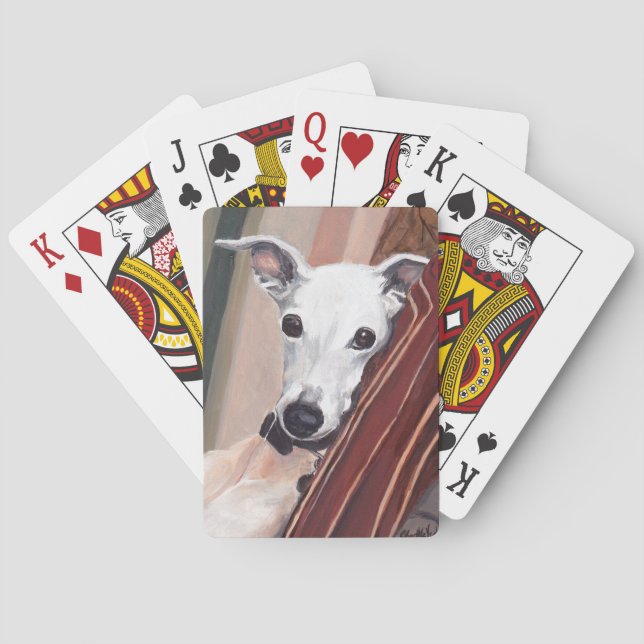 Cartes de jeu d'art de chien de whippet (dos)