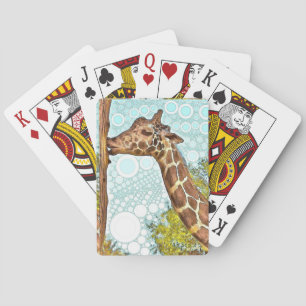 Cartes de jeu de baiser de girafe