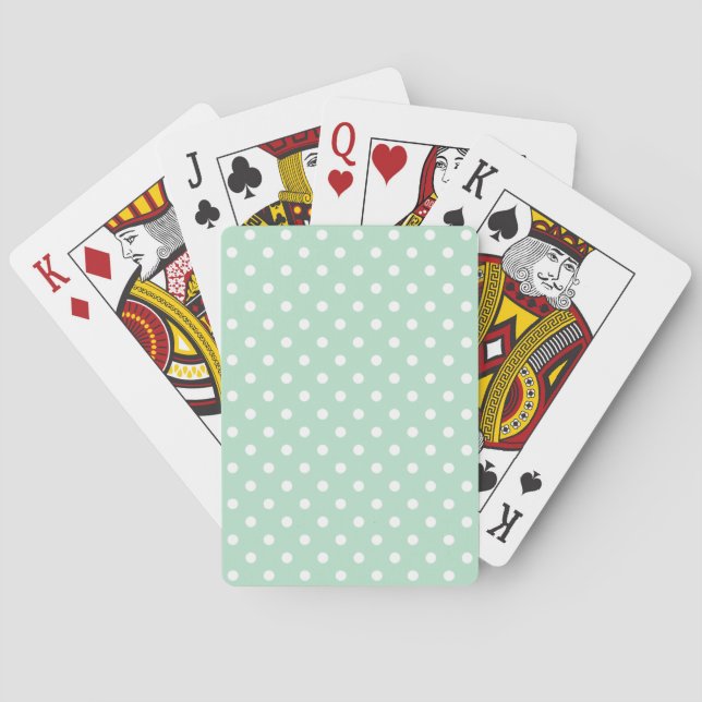 Cartes de jeu de base pointillées par polka verte (dos)