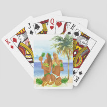 Cartes de jeu de beauté tropicale