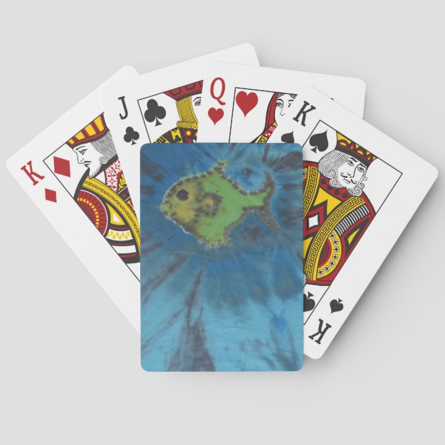 Cartes de jeu de bicyclette de colorant de cravate (dos)