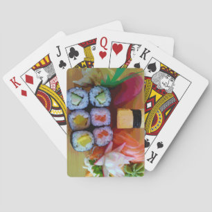 Cartes de jeu de boîte et de sushi de bento