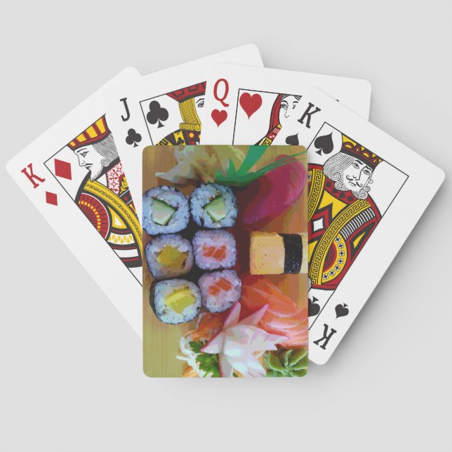 Cartes de jeu de boîte et de sushi de bento (dos)