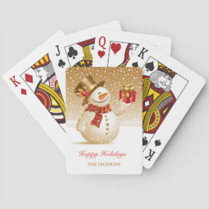 Cartes de jeu de bonhomme de neige de Noël