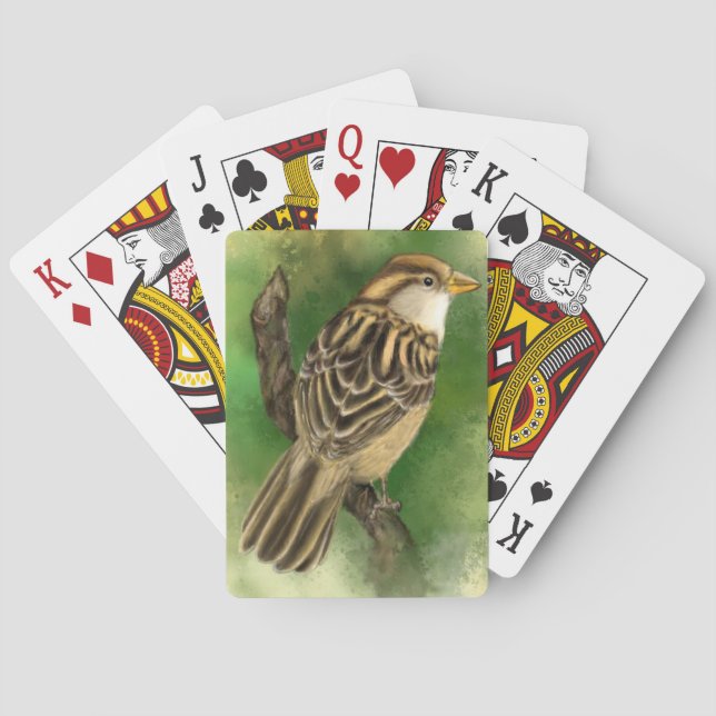 Cartes De Jeu De Bruant Beau Oiseau (dos)