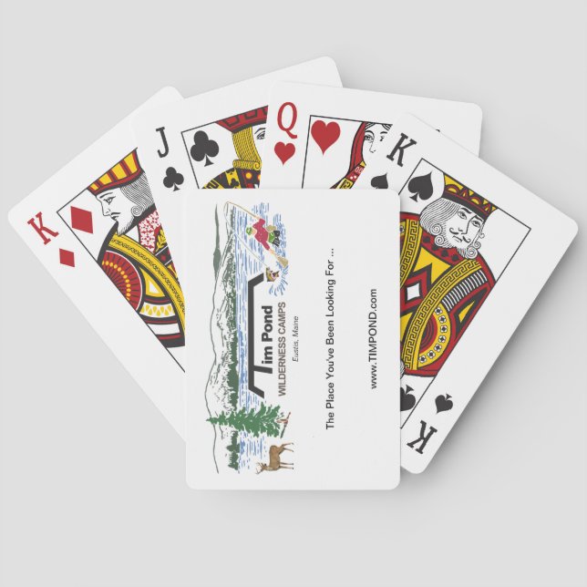 Cartes de jeu de camps de région sauvage d'étang (dos)